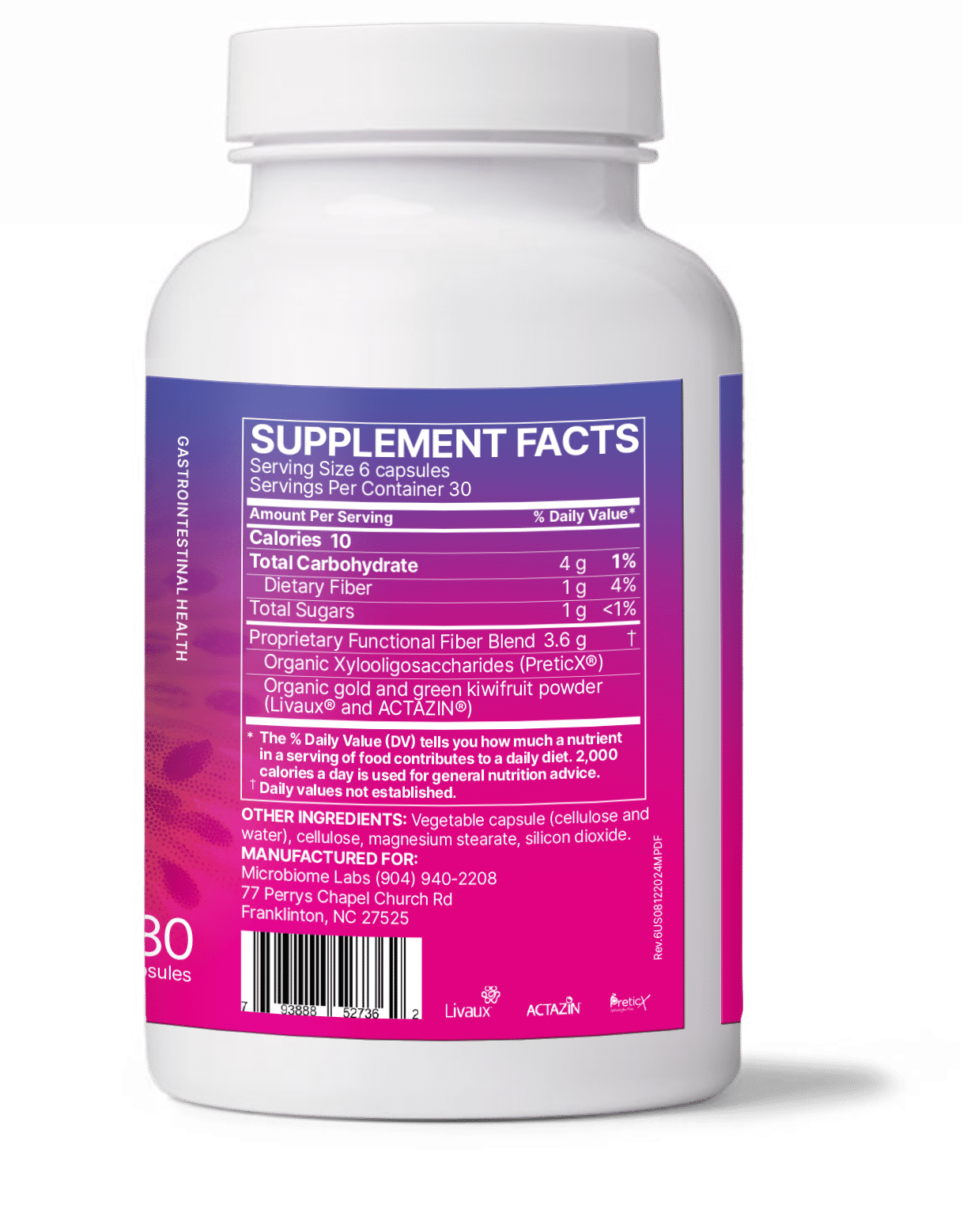 Microbiome Labs MegaPre - Dairy Free, 180 capsules - Image 3