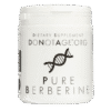 White container of dietary supplement labeled DONOTAGE.ORG PURE BERBERINE with a DNA double helix graphic in the center.