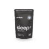 Black resealable pouch labeled Switch Nutrition sleep+ Mouth Tape with 30 strips, promoting support for sleep, minimizing snoring, and reducing dry mouth.
