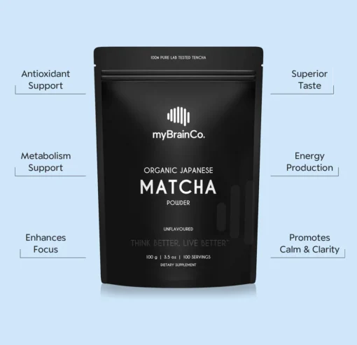 myBrainCo Organic Japanese Matcha - 100g / 100 servings - Image 2