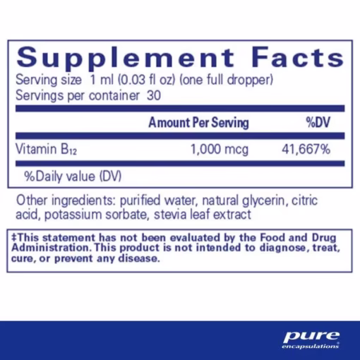Pure Encapsulations B12 Liquid 30ml - Image 2
