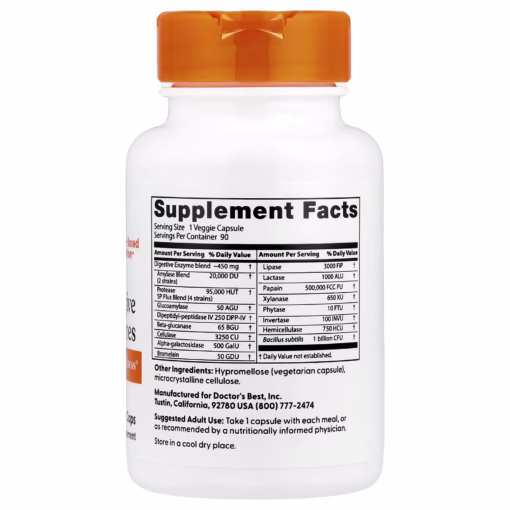 Doctors Best Digestive Enzymes - 90 caps - Image 2