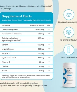 Alternative view of Simply Nootropics Vital Beauty - Collagen + NR