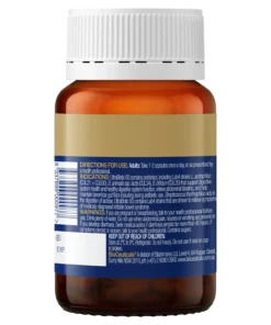 Bottle of UltraBiotic 60 probiotic capsules with a white cap and blue-and-gold label